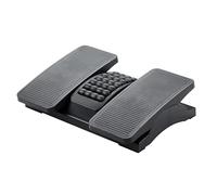 Q-Connect, Reposapies Plastico, Ajustable a Derecha e Izquierda, 2 Alturas, Efecto Masaje, para Oficina, Despachos