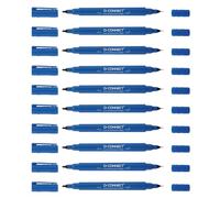 Rotulador q-connect marcador permanente doble punta color azul 0,4 mm y 1 mm - KF11344
