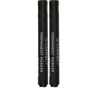 Q-Connect Rotulador Marcador Permanente Negro Punta Biselada 5.0 Mm (Paquete de 2)