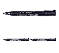 Q-Connect Rotulador marcador permanente negro punta redonda 3 mm. unidad (Paquete de 3)
