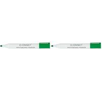 Q-Connect Rotulador Pizarra Blanca Color Verde Punta Redonda 3.0 Mm (Paquete de 2)