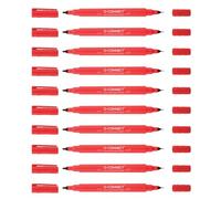 Rotulador q-connect marcador permanente doble punta color rojo 0,4 mm y 1 mm - KF11345