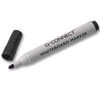 Q CONNECT Rotuladores para Pizarra Blanca - Pack de 10, Punta redonda 2mm, Negr