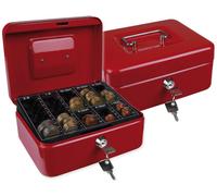 Q-Connect Safe con bandeja para monedas 200X90X160 mm Rojo