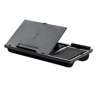 Q-Connect, Soporte Ancho para Portátil, Multiusos, Soporte para Móvil, hasta 17", Ajustable en 7 Angulos, Soporte para Lectura, para Cama, Sofá, Negro