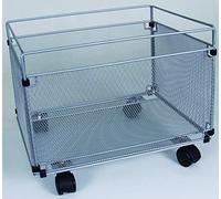 Q-Connect - Soporte para Carpetas Colgante con Ruedas Rejilla Plata Metálico 32,5 x 38 x 30 cm para Carpetas Din A4