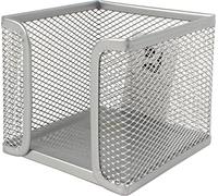 Soporte taco de papel q-connect metalico rejilla plata 95x95x80 mm - KF00881