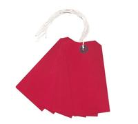 Q-Connect Strung Tag - Paquete de 1000 etiquetas para equipaje (120 x 60 mm), rojo