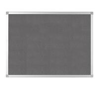 Q - Connect - Tablero de anuncios mural con marco de aluminio (fieltro, 1200 x 900 mm), color gris