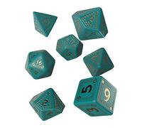 Q-Connect Workshop Qworqu97 Runequest Turquoise/Oro, Dice Set de 7 Piezas, Multicolor
