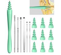 Q-Grips 7 en 1, herramienta de eliminación de cera de oído 2025, reutilizable y lavable, puntas de silicona suave para limpiar la cera, el kit de eliminación de cera de oídos contiene 7 tipos de