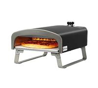 Q - Horno de pizza de gas, portátil, 50 mbar, para exteriores, con piedra de 33 cm, para jardín, color negro