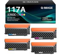 Q-image 117A Tóner negro compatible con HP 117A Tóner para HP Color Laser MFP 179fwg 178nwg 150nw 179fnw 178nw 150a 179 178 150 W2070A W2071A W2072A W2073A Tóner para impresora (paquete de 4)