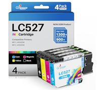 Q-image LC527 Cartuchos de tinta para Brother LC527 LC527VAL LC527XL compatibles para Brother MFC-J4350DW MFC-J4550DW (negro, cian, magenta, amarillo)