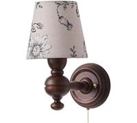 Q Japanese Style Ash Wood Rustic Wall Light Fabric Wall Lamps E14/12 with Pull Cord Wall Sconces for Corridor Bedroom Bedside Home Decoration Background Wall