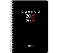 Q Kalon - Agenda Escolar 2025 2026 - Semana Vista, Tamaño A5 (15x21 cm), Español e Inglés, Septiembre a Junio, Cierre de Espiral, Tapa Flexible con Plástico Protector - Planner