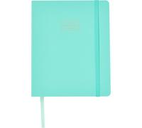 Q Kalon - Agenda Escolar 2026 2027 - Septiembre a Junio, Semana Vista, A5 (15x21 cm), Idiomas ESP, ING, FRA, ALE, Tapa Flexible de Polipiel Suave, Cierre de Goma Elástica, Con Pegatinas - Green Mousse