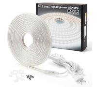 Q.Laomi Tira Led con Interruptor, Impermeable IP65 Tira de Led 220v Luces Led, 60 Led/m Tiras Led Para Interior y Exterior Iluminación y Decoración, 5M, Blanco