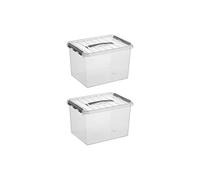 Q-line caja de almacenamiento 22L transparente metálico