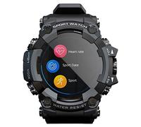 Q&N Reloj Inteligente Militar para Hombres, Relojes Inteligentes Deportivos, Rastreador De Ejercicios A Prueba De Agua, Monitor De Frecuencia Cardíaca Y Presión Arterial para Android iOS,Negro