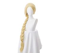 Q&NA Pelucas De Cosplay De Anime De Mujer Rapunzel 47 Pulgadas Peluca Rubia Trenzada Larga Cola De Caballo Peluca De Disfraces De Halloween para Conciertos Fiestas Temáticas Uso Diario