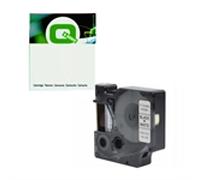 Q-Nomic 1978364 cinta vinilo negro sobre blanco 12mm