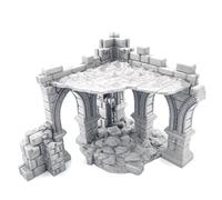 Q P Quality Printing 3D Pared de construcción arruinada de batalla, paisaje de terreno para mesa y RPG 28-32 mm, miniaturas de juego de guerra DnD D&D, impreso en 3D y pintable, FGR-03