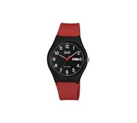 Q&Q A212J009Y - Reloj de pulsera unisex (silicona, 10 bares, resistente al agua, color rojo y negro), Correa