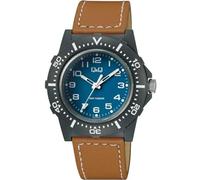 Q&Q ATTRACTIVE Q&Q Watches Reloj para Hombre con Correa de Goma Negra V32A010VY, Marrón, Cronógrafo, Digital