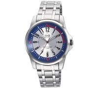Q&Q Barcelona Q708J224Y - Reloj analógico de Cuarzo para Hombre, Correa de Acero Inoxidable Color Plateado