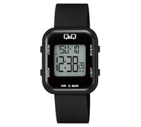 Q&Q Black Sports - Reloj digital unisex cuadrado de 100 metros
