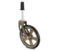 Q&Q FABRICACIÓN EUROPEA - RUEDA GIRATORIA CAMARENA ARO DE GOMA d105 EC BRONCE MAX.30KG. CON FIJACION ESPIGA. H123.