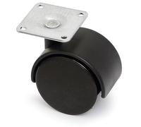 Q&Q FABRICACIÓN EUROPEA - RUEDA GIRATORIA TELLY ARO DOBLE Ø50 PLÁSTICO NEGRO