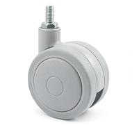 Q&Q NACIONAL - RUEDA GIRATORIA ROLOM ARO DOBLE Ø60 ERM8 GRIS BANDA RODADURA DE GOMA.