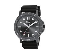 Q&Q Reloj analógico para hombre, esfera negra, QB86J502Y, negro, Correa