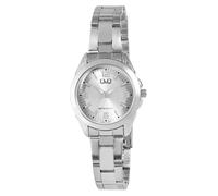 Q&Q - Reloj clásico para mujer, analógico, acero inoxidable, cuarzo, color plateado, plata