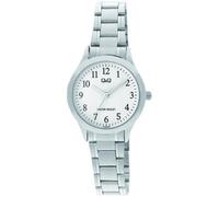 Q&Q Reloj de cuarzo impermeable para mujer, esfera blanca C01A004PY