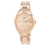 Q&Q Reloj de mujer con correa de metal, 3 ATM, color oro rosa