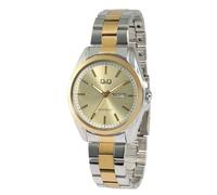 Q&Q - Reloj de pulsera para hombre, analógico, acero inoxidable, cuarzo, color dorado y plateado, dorado