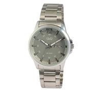 Q&Q - Reloj de pulsera para hombre, analógico, acero inoxidable, cuarzo, color gris y plateado, gris