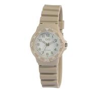 Q&Q - Reloj deportivo para mujer, analógico, silicona, plástico, cuarzo, color blanco y beige, beige, Correa