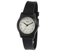 Q&Q - Reloj deportivo para mujer, color blanco y negro, analógico, silicona, plástico, cuarzo, Negro