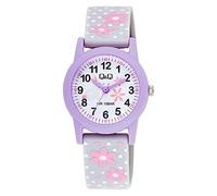 Q&Q Reloj infantil de silicona, 10 bares, diseño multicolor, reloj de aprendizaje analógico, cuarzo (gris blanco), Correa