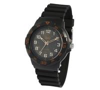 Q&Q Reloj para hombre, negro, marrón, analógico, cuarzo de silicona, negro, La esfera también está diseñada en un llamativo diseño de camuflaje, lo que le da al reloj para hombre un aspecto único y