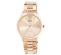 Q&Q Reloj unisex con correa de metal, diámetro de 40 mm, oro rosa con mecanismo de cuarzo de alta calidad, cristal mineral