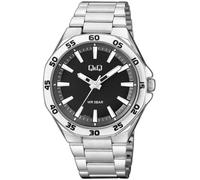 Q&Q WATCHES Reloj de Pulsera de Acero Inoxidable Plateado para Hombre QZ82J212Y, Plata, Cronógrafo, Digital