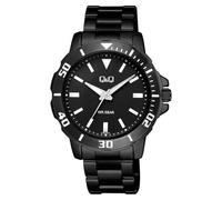 Q&Q WATCHES Watch by Citizen Q43B-003PY - Correa de Acero Inoxidable para Hombre, Color Negro, Negro, Cronógrafo, Digital