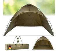 Q-Tac Pro-BAU-Tec - Bivvy Uhatex - Delantero Abierto, 2 Mann - Tienda, Uhatex - 250 cm x 250 cm x 160 cm, Columna de Agua 5000 mm