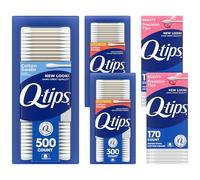Q-tips Bastoncillos de algodón, paquete variado, original, escudo de higiene y consejos de precisión para el hogar, primeros auxilios y cuidado de belleza, hechos con 100% algodón, 1140 unidades