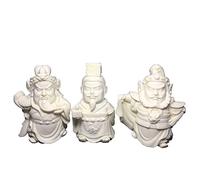 Q versión Tres reinos Figuras Zhang FEI, LIU Bei, Guan Yu, Estatua Arte Moderno Tallado a Mano Linda decoración del hogar Estatua